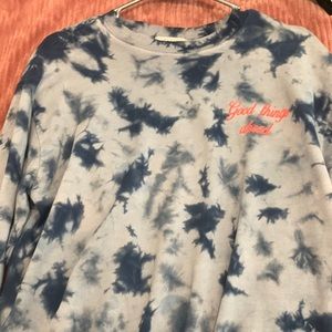 tie die long sleeve cropped sweater size small